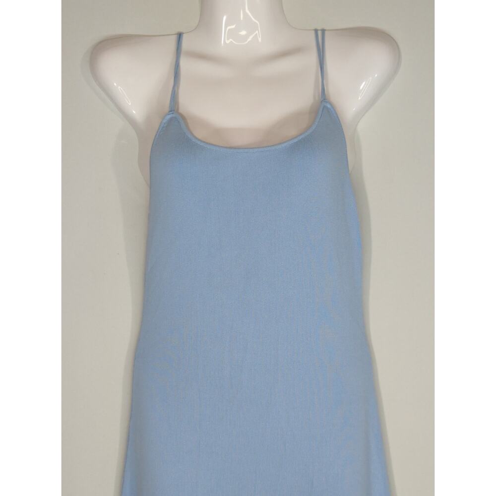 Urban Revivo Light Blue Cami Scoop Neck Slit Hem Dress MEDIUM NWT Coastal Casual - Picture 2 of 10